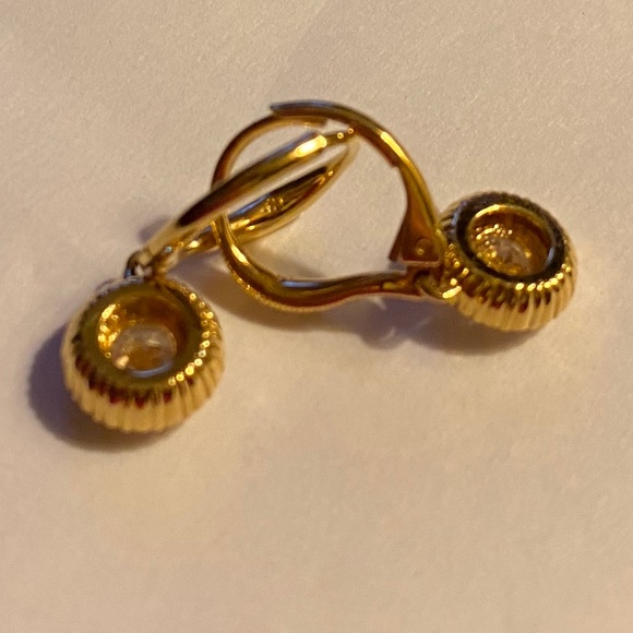 Vintage Gold Huggie Earrings - Picture 2 of 3